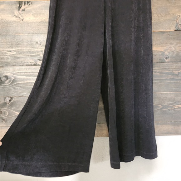Chico's Traveler Slinky Wide Leg Palazzo Pants Womens 1 M 8 Crop (30x23) Black - Picture 4 of 11